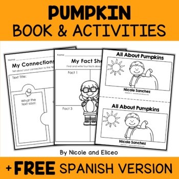Preview of Pumpkin Activities and Mini Book + FREE Spanish