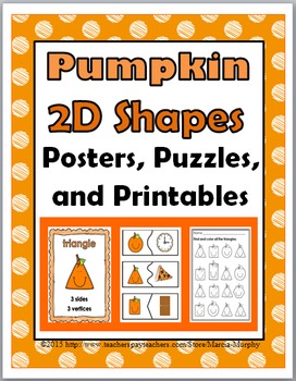 Preview of 2D Shape Posters Puzzles & 15 Printables - Pumpkin Theme