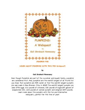 Preview of Pumpkins! A Webquest