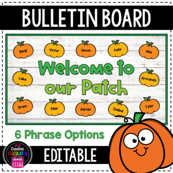 Preview of Pumpkins Fall Bulletin Board Craft - [EDITABLE]