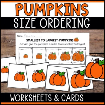 Preview of Pumpkins Size Ordering for Fall | Order by Size | Cut and Glue