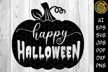 Preview of Pumpkins Happy Halloween Cut Files Sihouette Clip Art