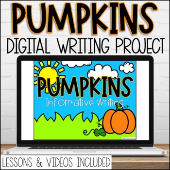 Preview of Digital Pumpkins Google Slides Informative Writing Prompt and Videos