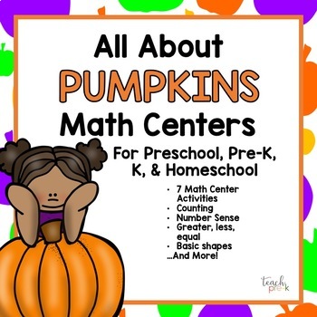 Preview of Pumpkins Math Activities for Preschool & PreK - October Math Centers