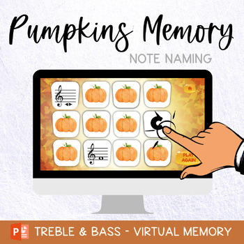 Preview of Pumpkins Memory - Note Naming- Music Virtual Game - Autumn/ Fall