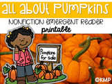 Pumpkins NONFICTION Emergent Reader Printable Book!