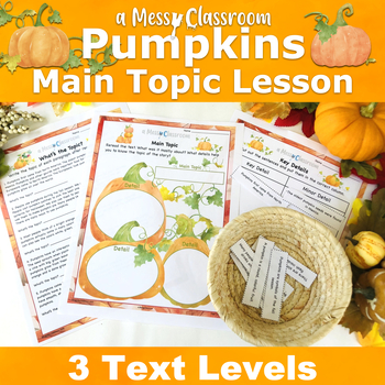 Preview of Pumpkins Nonfiction Text RI.2.2 Main Topic & Key Details Lesson 2nd Grade