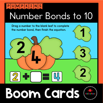 Preview of Pumpkins Number Bonds Boom Cards™