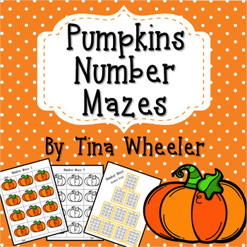 Preview of Pumpkins Number Mazes ~ Math Games ~ Math Centers