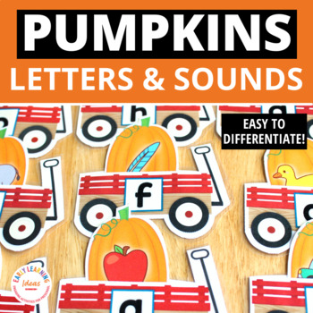 Preview of Pumpkin Activities Alphabet Letters & Sounds - Fall Theme Beginning Sound Sort