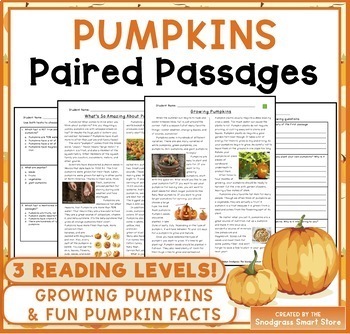 Preview of Pumpkins: Science Comprehension Paired Passages & Questions 