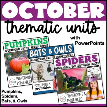 Preview of Pumpkins, Spiders, Bats, and Owls Thematic Units – October Bundle