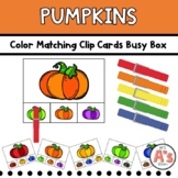 Pumpkins Task Box | Colors Clip Cards Activity