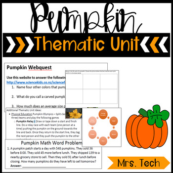 Preview of Pumpkins! Thematic Unit