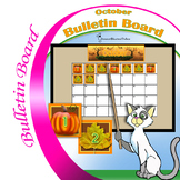 Pumpkins and Leaves Calendar for the Month of October