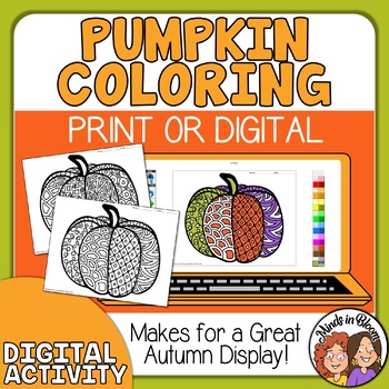 Preview of FREE Coloring Pages - Pumpkins - Great for Halloween & Autumn! Print and Digital
