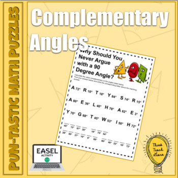 Preview of Pun-tastic Math Problems: Complementary Angles