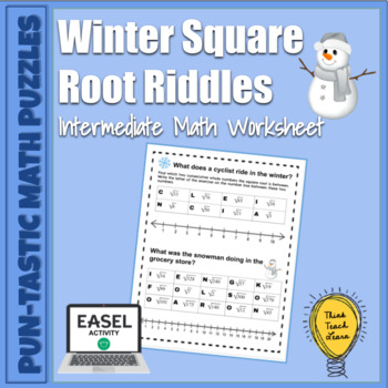 Preview of Pun-tastic Math Problems: Winter Square Root Riddles