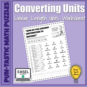 Preview of Pun-tastic Math Puzzles: Converting Units Math Riddle