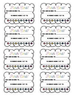 Punch Card - Behaviour Management Tool By 1-2-3 With Veronicalee