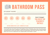 Punch Card Secondary Bathroom Pass Policy + Sign Out Sheet