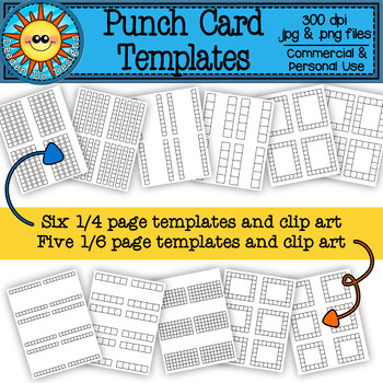 Punch Card Templates and Clip Art by Deeder Do Designs | TpT