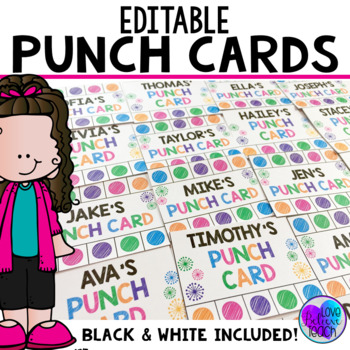 Behavior punch cards 5 punches