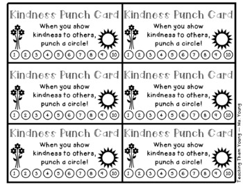 Punch Cards (Reading, Math, Behavior, Kindness, & Homework)