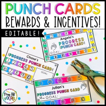 Behavior Punch Cards for Classroom Management (EDITABLE!) -Miss Martinez  Alvarez