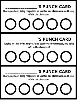 Preview of Punch Cards for Rewards