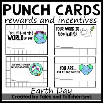 Preview of Punch Cards for Rewards and Incentives: Earth Day Themed Options