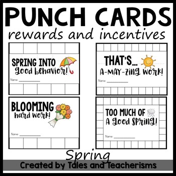 Punch Cards for Rewards and Incentives: Behavior Management PRINT AND GO  BUNDLE!