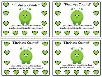 Kindness Reward Punch Cards for Kids