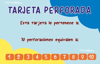 Punch cards in English and Spanish by MissFazzolari | TpT