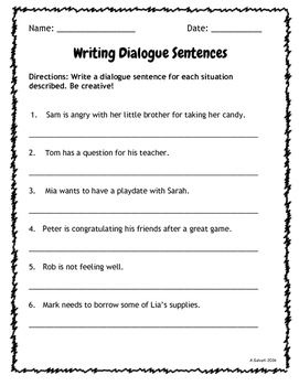 Punctuating Dialogue Posters & Worksheets by Alex Salvati | TpT