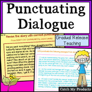 Preview of Punctuating Dialogue Worksheet & PowerPoint