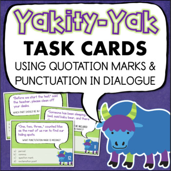 Preview of Quotation Marks in Dialogue Punctuation Task Cards Print + Digital