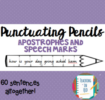 Preview of Punctuating Pencils 2- 60 x Speech marks and Apostrophes
