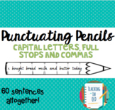 Punctuating Pencils 60 x Capital Letters, Full Stops,Commas