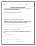 Punctuating Quotations and Dialogue (WORKSHEET AND ANSWER SHEET)