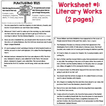 weekly grammar worksheet answers