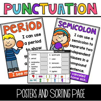 Preview of Punctuation Worksheets Distance Learning