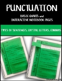 Punctuation Basic Charts and Interactive Notebook Pages