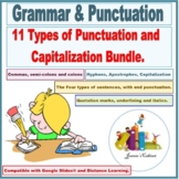 Punctuation & Capitalization, 11 types Bundle, Google Slides