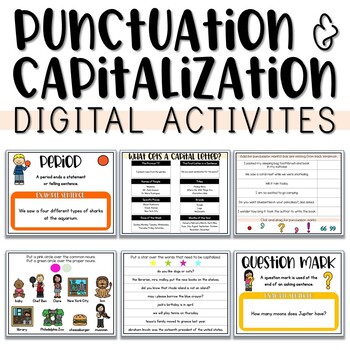 Preview of Punctuation & Capitalization Digital Activities - Distance Learning