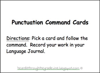 Preview of Punctuation Command Cards