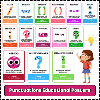 Preview of Punctuation Display Posters Educational Classroom Poster Printable Montessori