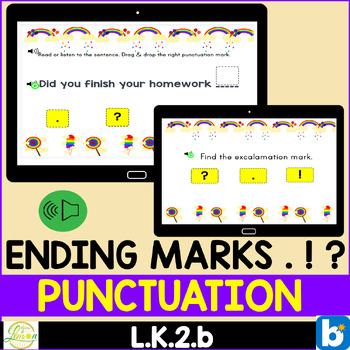 Punctuation | Ending Punctuation L.K.2.b Boom Cards By Limes And Lemons