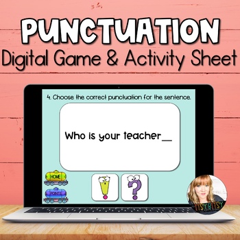 Preview of Punctuation Game for Kindergarten & First Grade | DIGITAL | Distance Learning