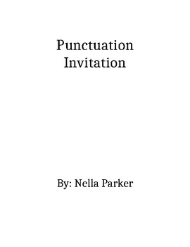 Preview of Punctuation Invitation